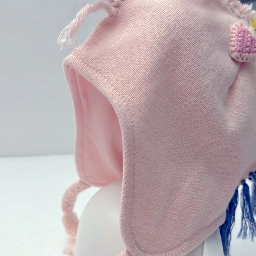 Angel Dear Pink Rainbow Unicorn Infant Baby Hat Bonnet New NWT size 2-3